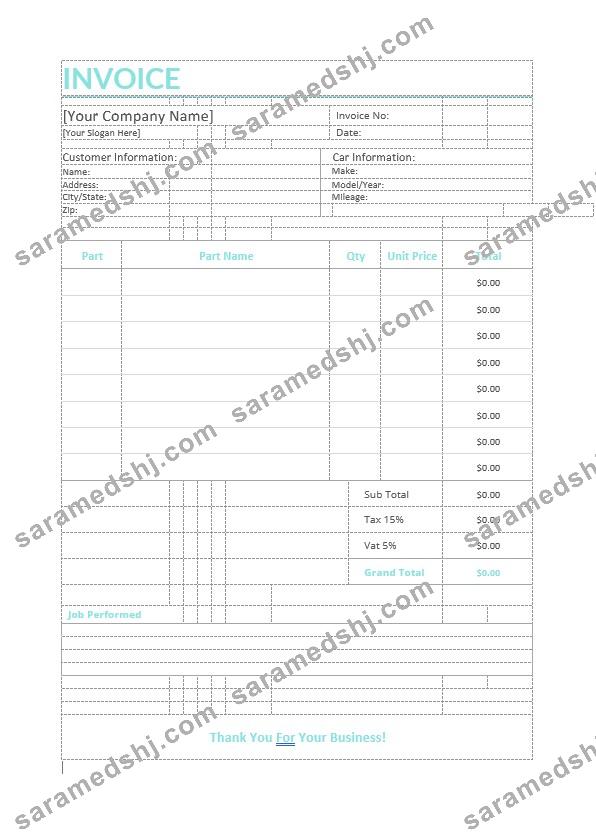 Auto Repair Invoice Template